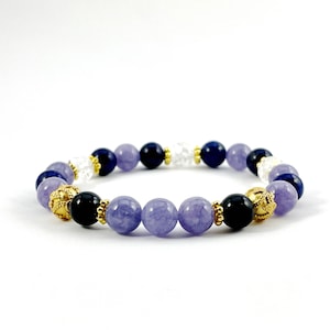 Tanzanite beaded bracelet, December birthstone bracelet, Holiday gift bracelet, Tanzanite jewelry, Gemstone bracelet, Crystal bracelet