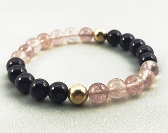 Rose quartz amethyst bracelet, crystal bracelet, healing bracelet, protection bracelet, harmony bracelet, clarity bracelet, selfcare