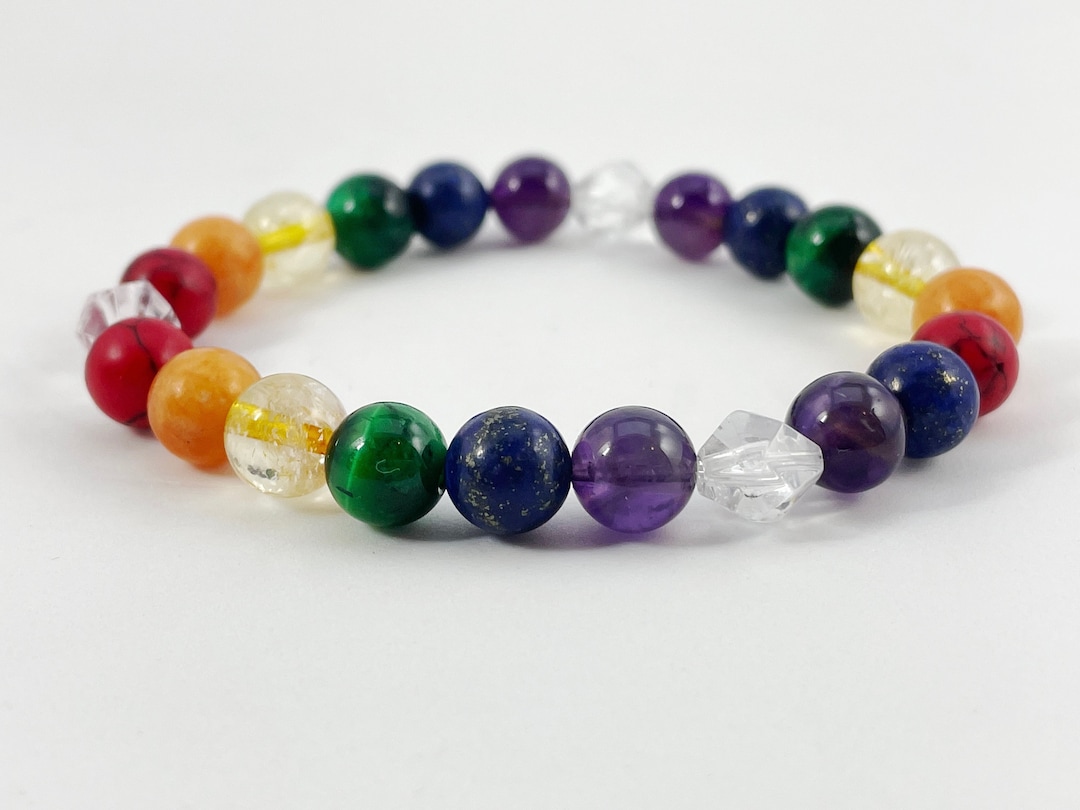 Rainbow Beaded Bracelet, Rainbow Crystal Bracelet, Protection Bracelet
