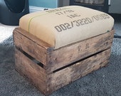 Vintage apple crate storage footstool seat