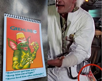 BTTF Block Notes Memo Pad Gremlins Replica Prop Zurück in die Zukunft Doc Brown