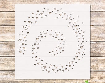 Laser Chimp Love Heart Stencil - Hollow Mylar Sheet For Painting Wall Art Kids Crafts, 190 Micron