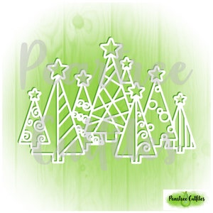 Patterned Christmas Trees SVG PNG JPG cutfile
