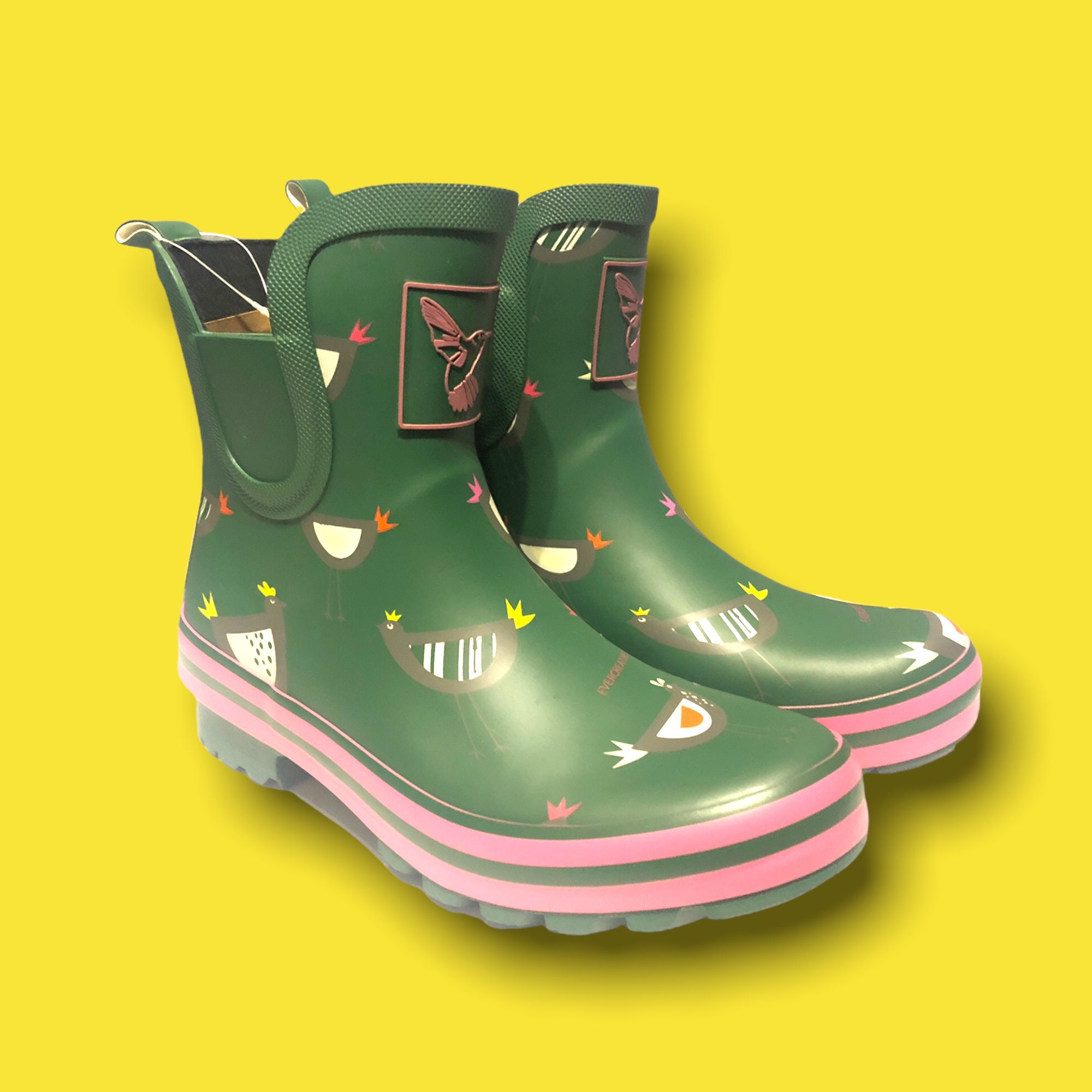 Kamik waterproof rainwear Shoes Womens Shoes Boots Rain & Snow Boots warm-lined rainy weather Warm lined rubber boots Funky Wellie festival Wellington boots 