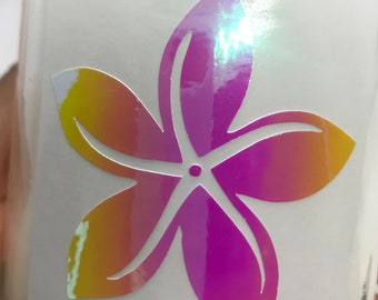 Boats ST045PL/_3 Purple // White Frangipani Corners Vinyl Large Sticker Pack For Laptop Caravans,Trucks JAS Stickers/® FLOWER PLUMERIA Car Decals