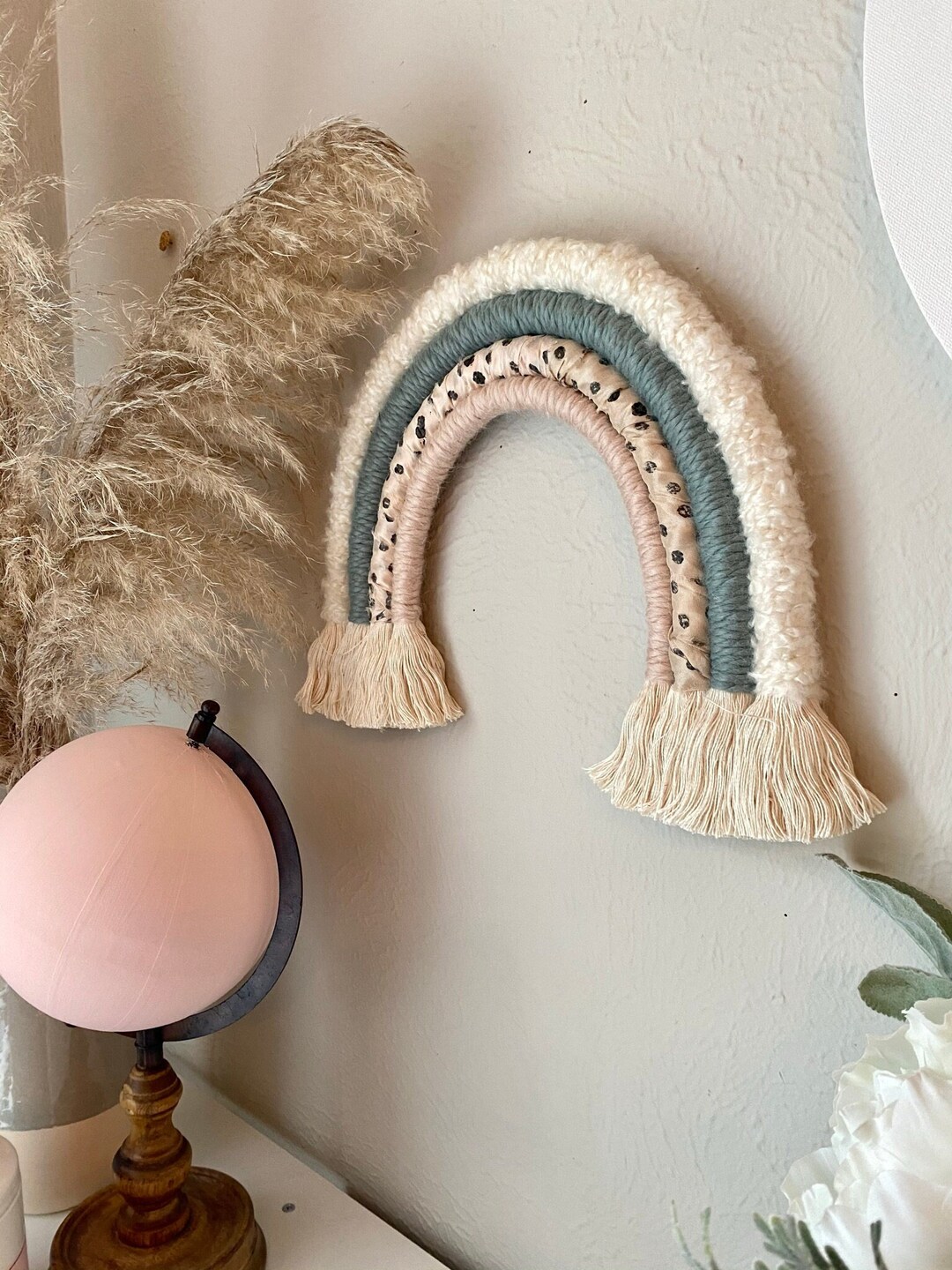 SALE Boho Rainbow Wall Hanging, Rainbow Wall Decor, Rainbow Nursery