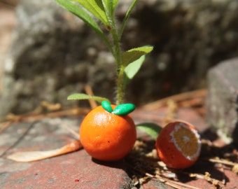 Handmade Clay Fruit - Orange and Apple