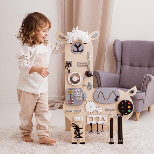 Lama Sensory Busy Board: Montessori Activity Toy