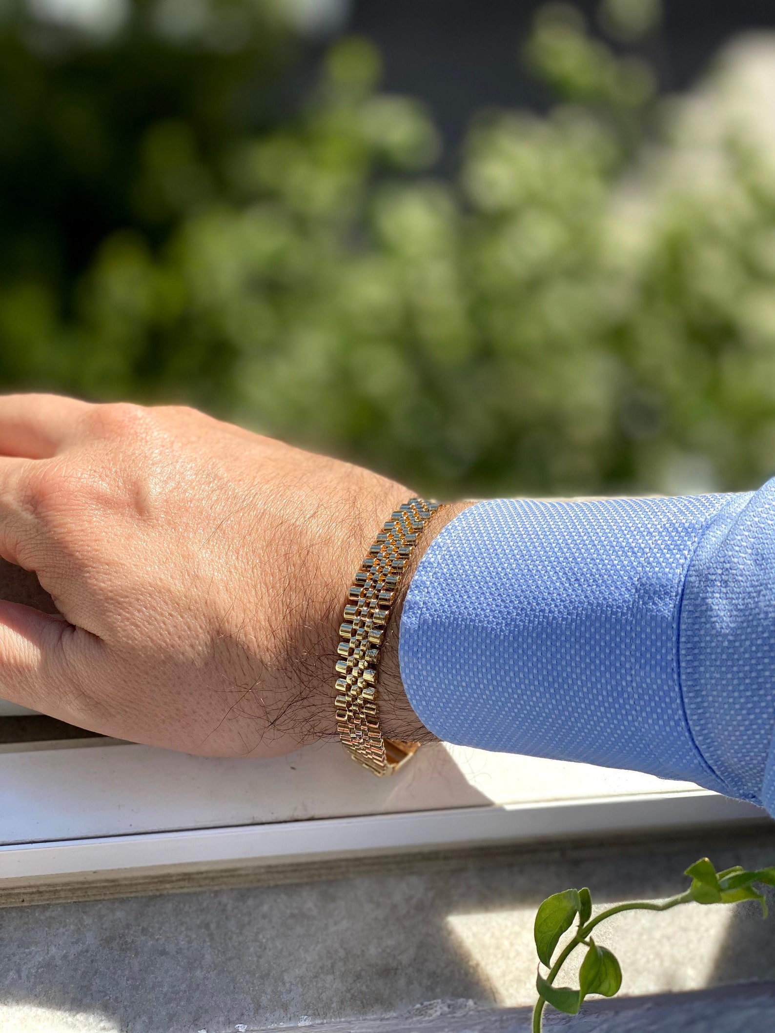 Solid Gold Rolex Bracelet for Men Chain Link Bracelet in 14k Etsy