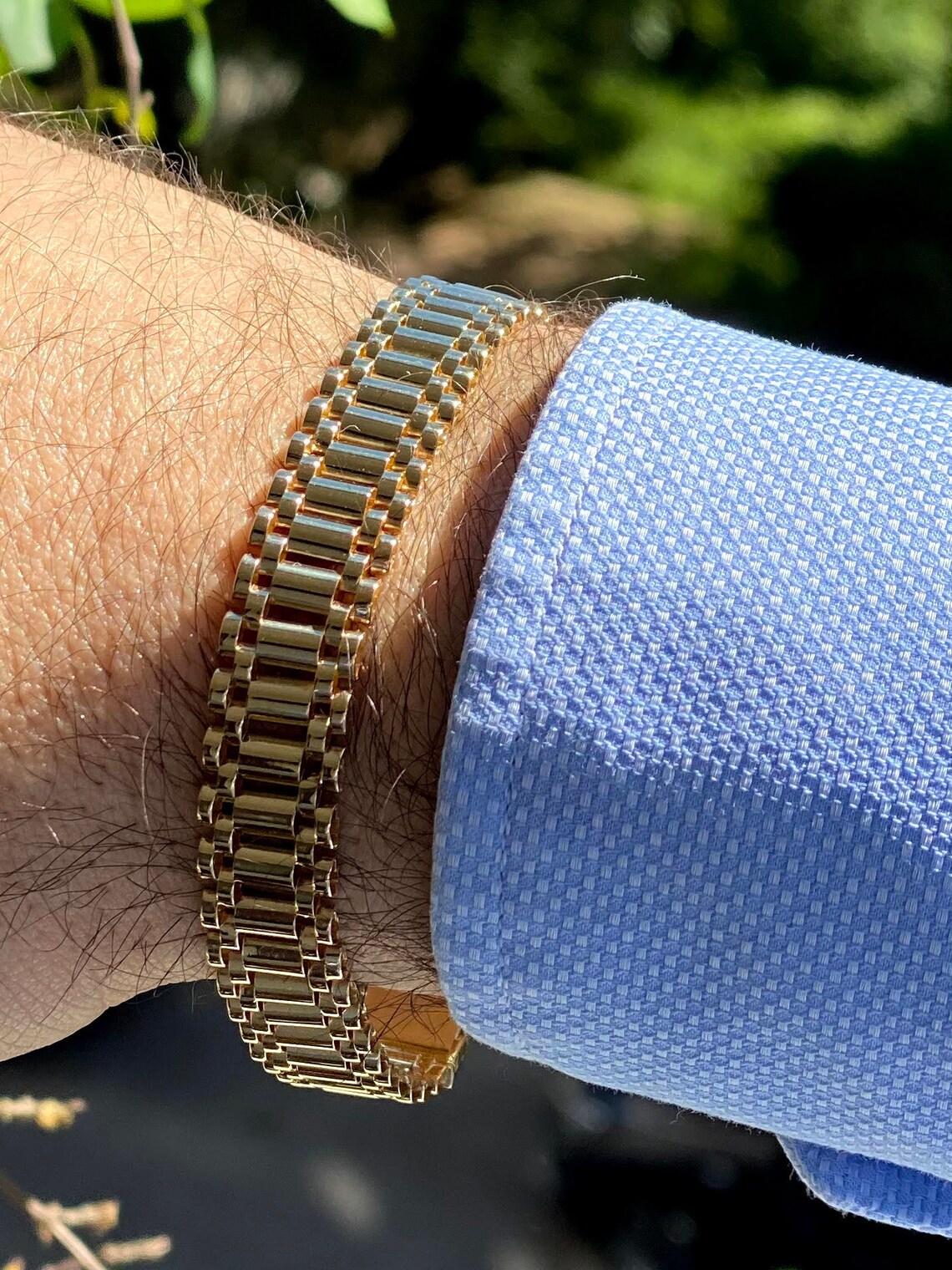 Solid Gold Rolex Bracelet for Men Chain Link Bracelet in 14k Etsy