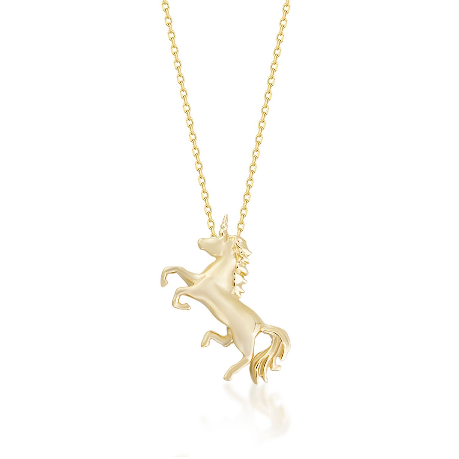 14k Gold Unicorn Necklace Unicorn Pendant as Gift for Her Etsy
