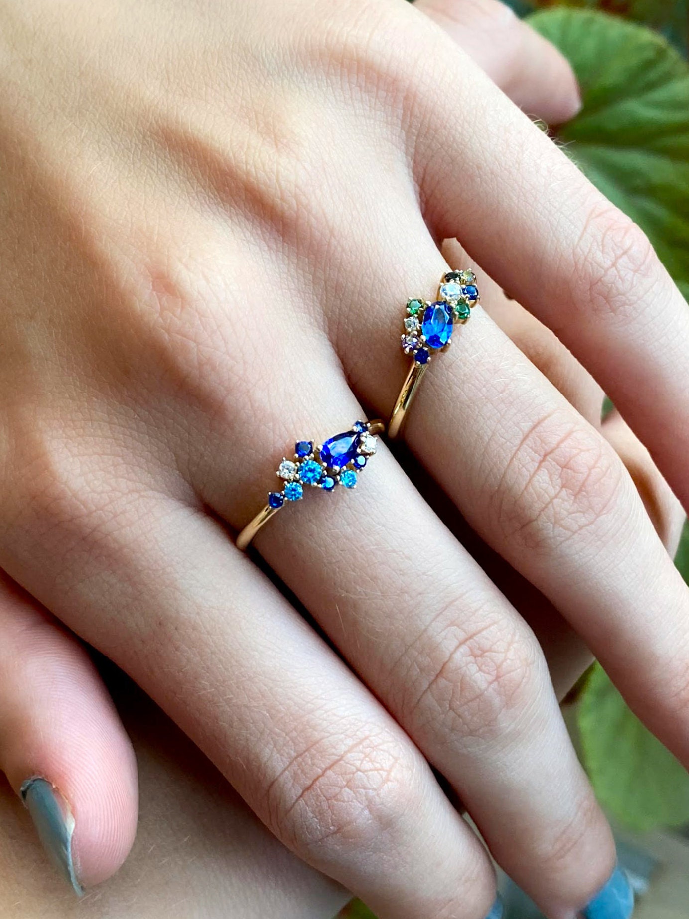 multi-cluster-ring-with-multi-color-stones-rainbow-cz-ring-etsy