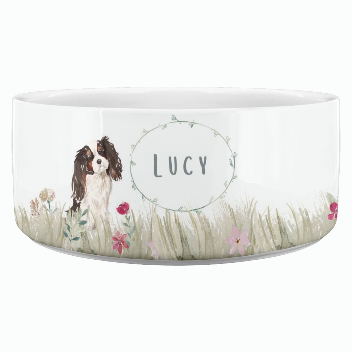 Personalized Cavalier King Charles Spaniel Dog Bowl Ceramic Etsy