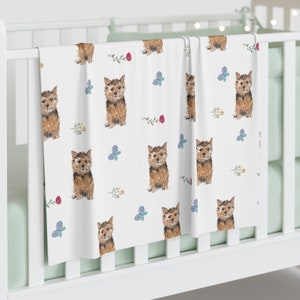 Norfolk Terrier Dog Baby Swaddle Blanket for newborn for dog owner, muslin blanket, for dog mon, pet lover, unisex baby blanket, baby wrap