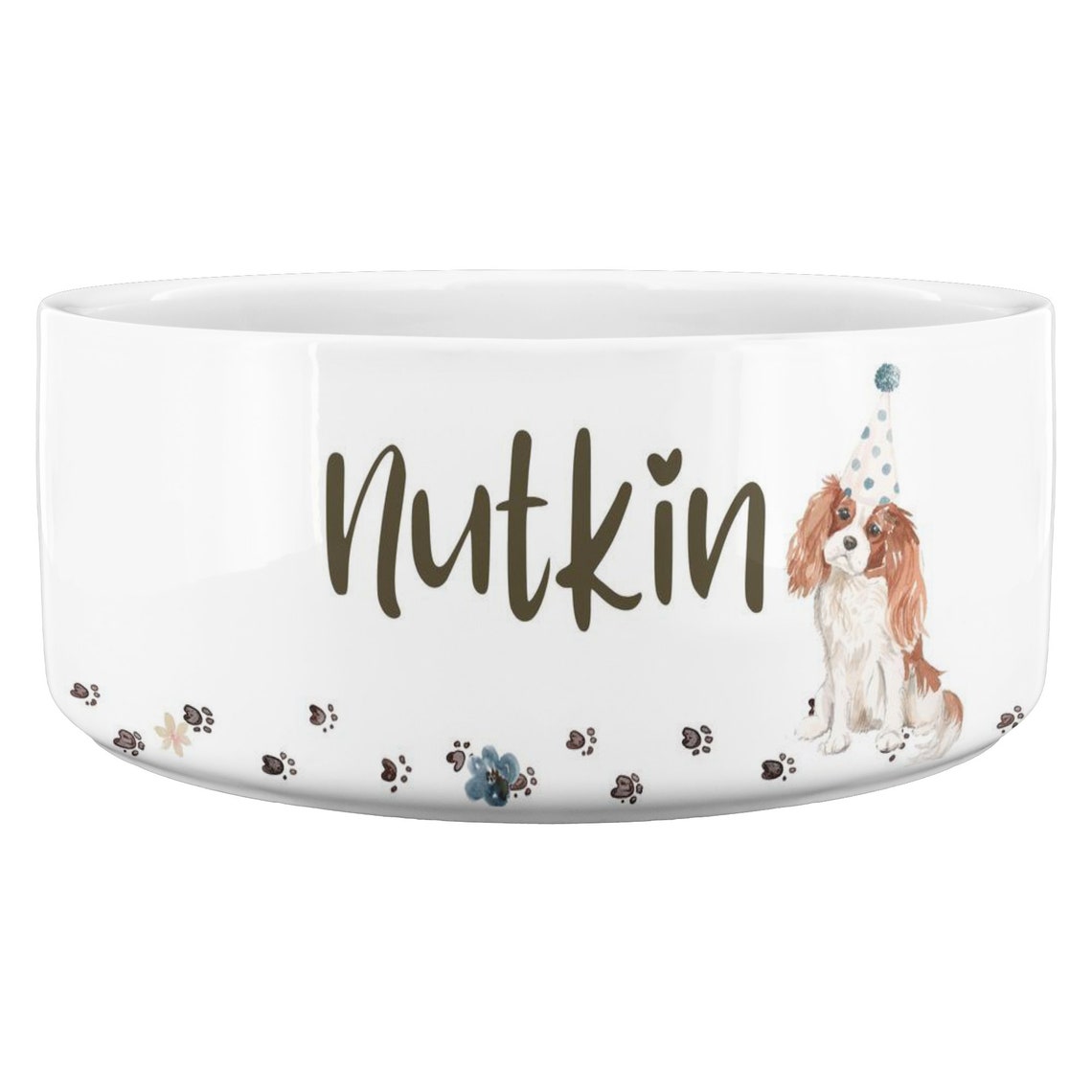 Cavalier King Charles Spaniel Personalized Ceramic Dog Bowl Etsy