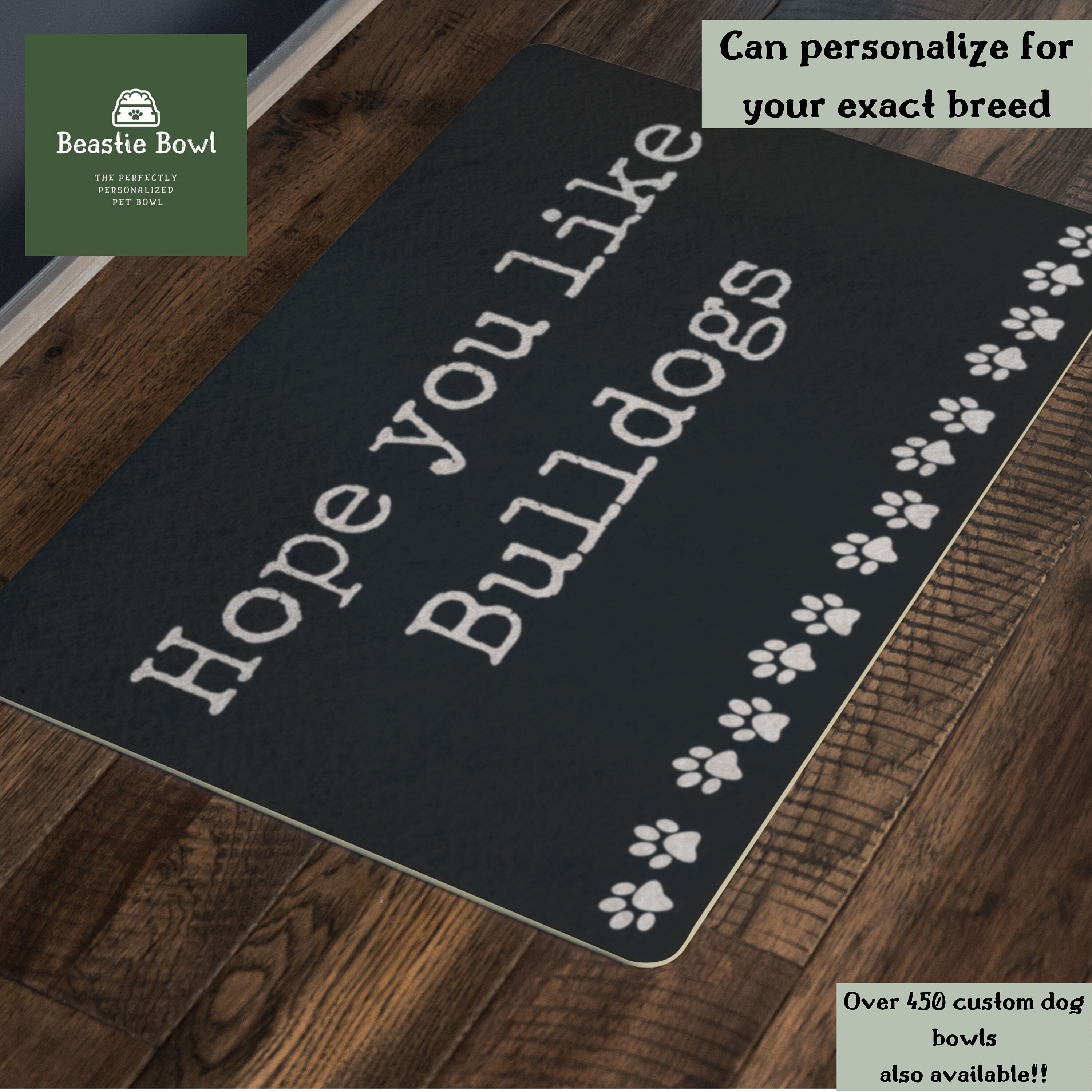 Beware of Dog Doormat Doormat warning of big dog bulldog Etsy