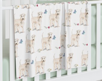 Wheaten Terrier Baby Swaddle Blanket: Dog Lover Gift