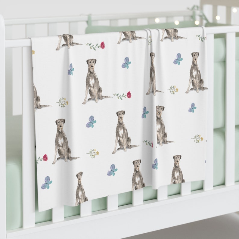 Irish Wolfhound Baby Swaddle Blanket: for new born image 1