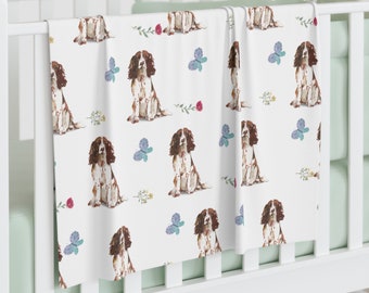 Couverture d&#39;emmaillotage pour bébé chien épagneul springer anglais pour nouveau-né, idées cadeaux pour baby shower, pour maman chien, lange avec chien épagneul