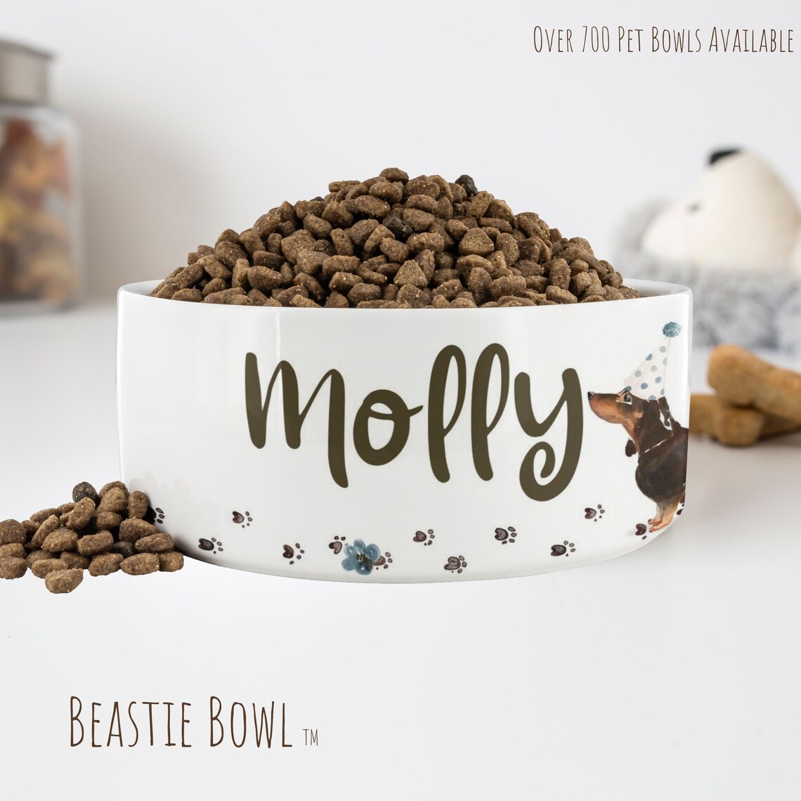 Ceramic Dog Bowl Custom Printed With Your Dachshund's Etsy