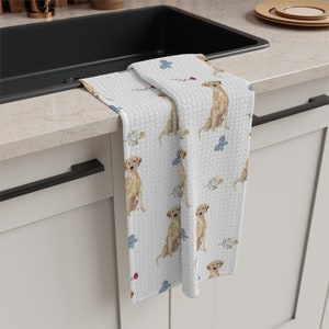 Labrador Retriever dish Towel, for kitchen dishes, for dog bowls, for dog lover, for dog mom, retreiver gifts, custom tea towel,personalized