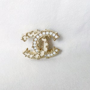 Chanel Vintage Classic Gold Plated CC Silver Crystal Brooch  Etsy Ireland