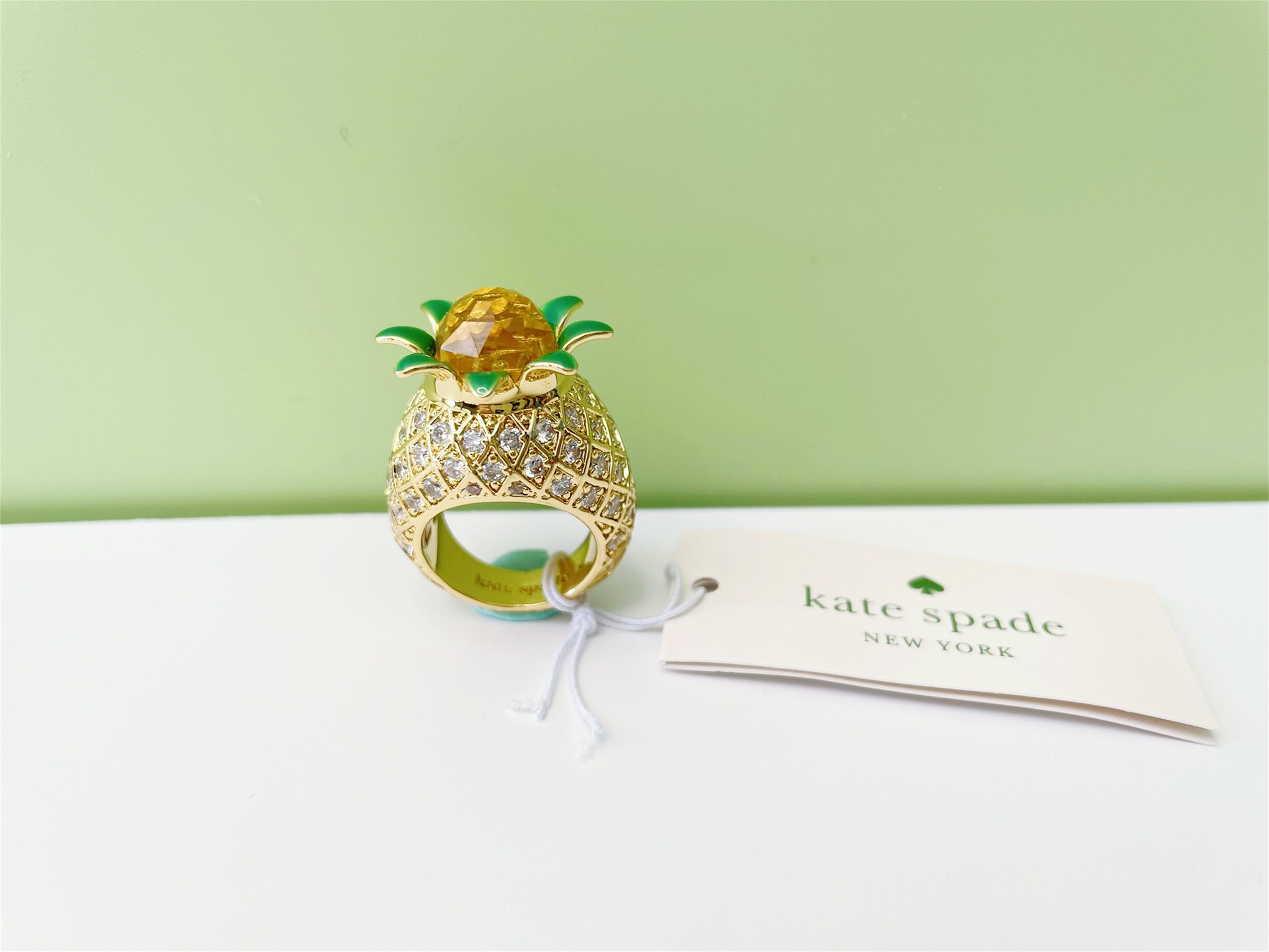 Kate Spade Gold Tone Embllished Pineapple Ring US Size 7 / UK - Etsy