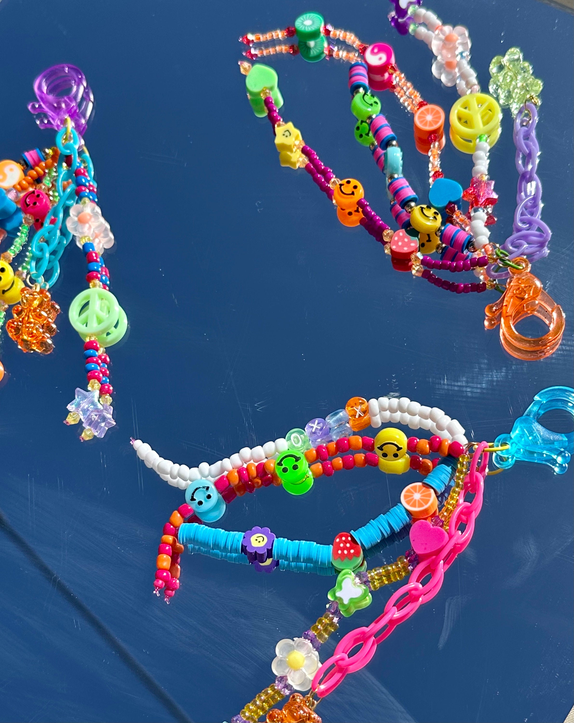 Spring Season Key Chain Trendy Spring Rainbow 4 Strand Keychain - Etsy