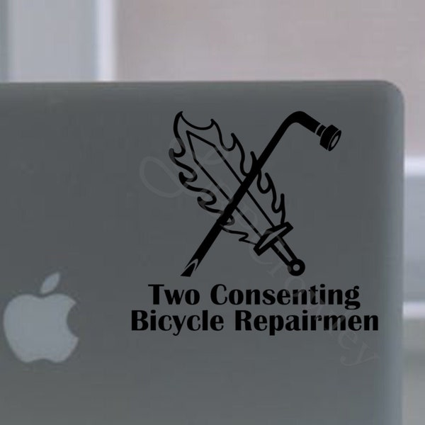 Two Consenting Bicycle Repairmen Vinyl Decal inspired by Good Omens