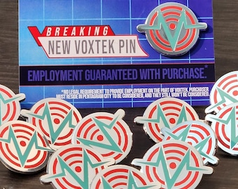 UK Only Voxtek Logo Hard Enamel Pin - Hazbin Hotel Inspired