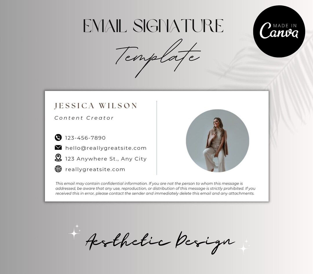 Email Signature Template Aesthetic Email Signature Template Etsy