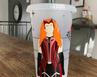 Scarlet Witch herbruikbare Starbucks-beker | Wandavision-fanart