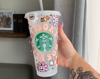 COPA DA TEMPORADA ASSUSTADORA | Copo Starbucks | Dia das Bruxas | Copo starbucks de Halloween | Copo frio | Temporada assustadora | Copa Halloween | copo personalizado | Cair