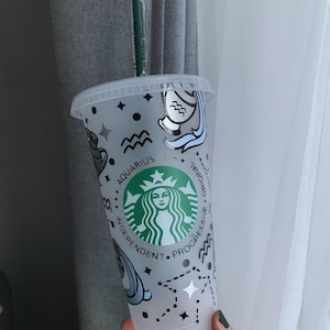 AQUARIUS STARBUCKS CUP | Aquarius | Starbucks cup | Astrology | tumbler | cold cup | Zodiac | Zodiac cup