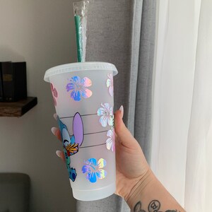 Lilo and Stitch Starbucks Cup | Stitch Cold Cup | Custom Disney Cup | Cute Iced Coffee Tumbler | Gift for Disney Lover image 2