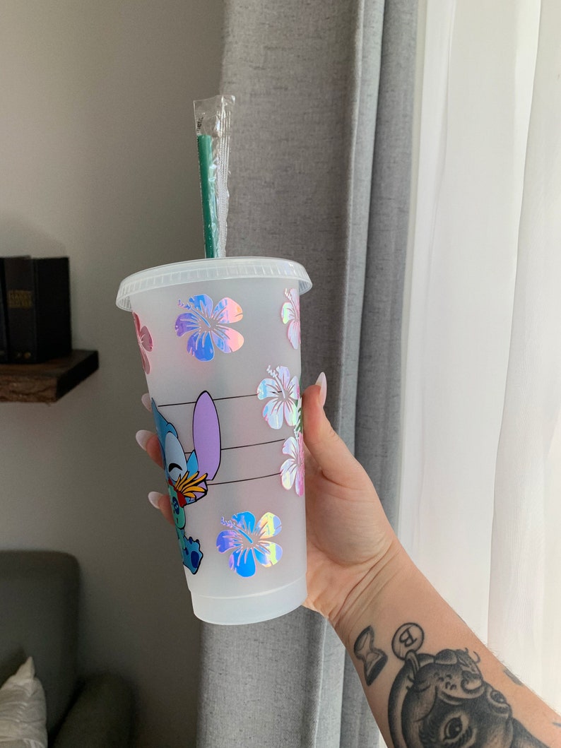 Lilo and Stitch Starbucks Cup | Stitch Cold Cup | Custom Disney Cup | Cute Iced Coffee Tumbler | Gift for Disney Lover image 2