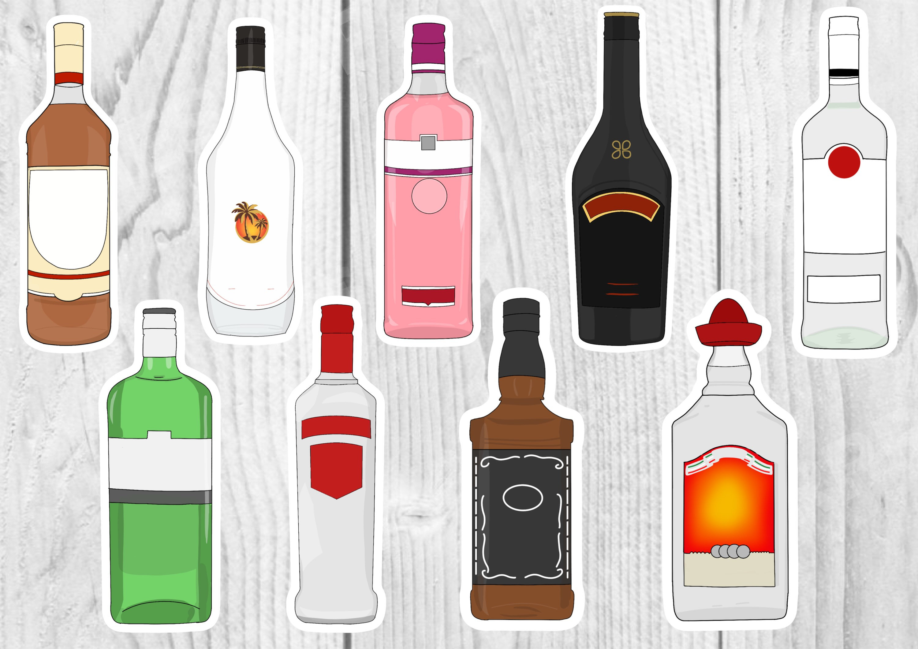 Alcohol Stickers Individual or 9 sticker pack Laptop Planner | Etsy