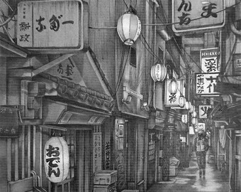Konoha "Night Walk in Konoha" Art Print