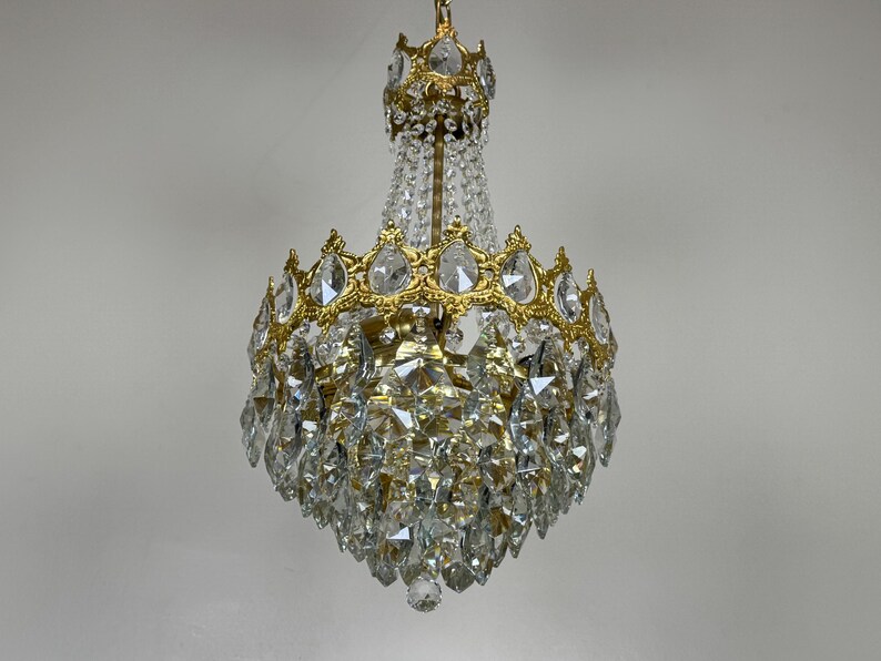 Pair of Antique Chandelier Lighting, Vintage Chandelier Lighting, Brass