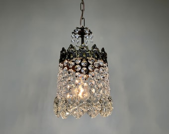 Antique / Vintage Crystal Chandelier Light Fixtures; French Style Lighting, 1960s •DUTY FREE [USA]