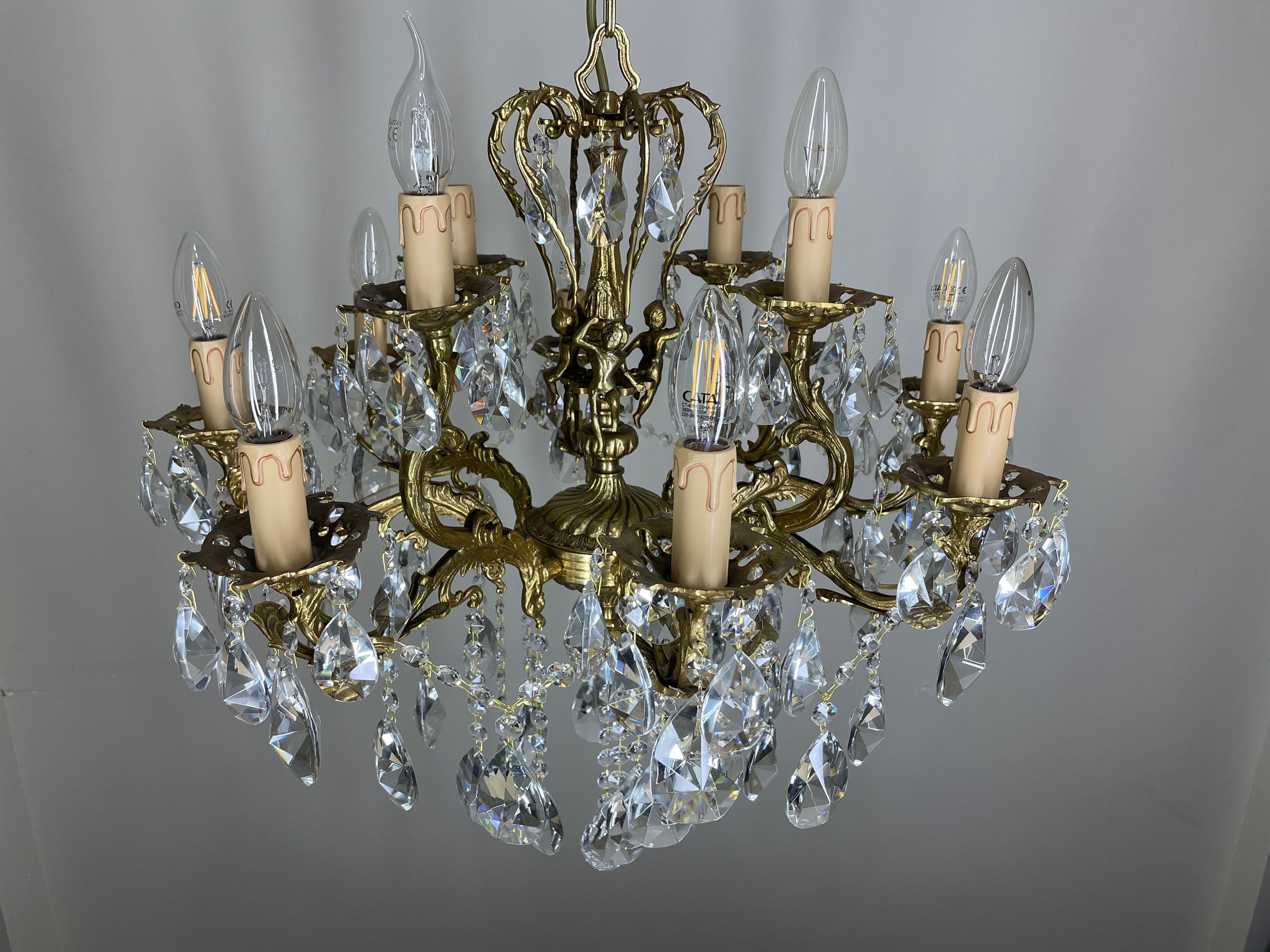 French Antique Chandelier Lighting With 12 Arms Vintage - Etsy