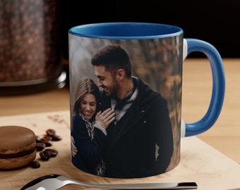 Taza personalizada / Taza de café con foto familiar personalizada / Colores variables / 11 oz