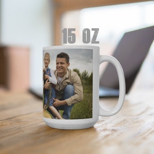 Personalizable Large 15 oz Ceramic Mug | Custom Picture on Large Mug