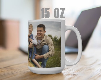 Personalizable Large 15 oz Ceramic Mug | Custom Picture on Large Mug
