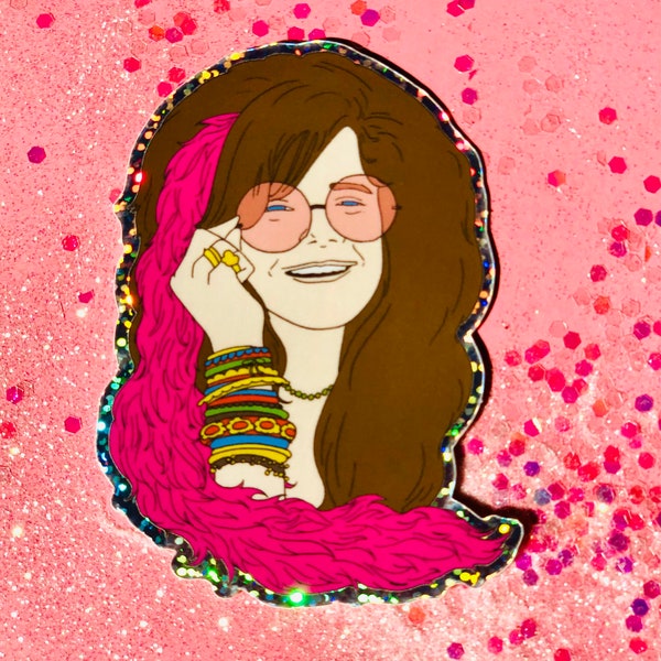 Janis Joplin Glitter Sticker