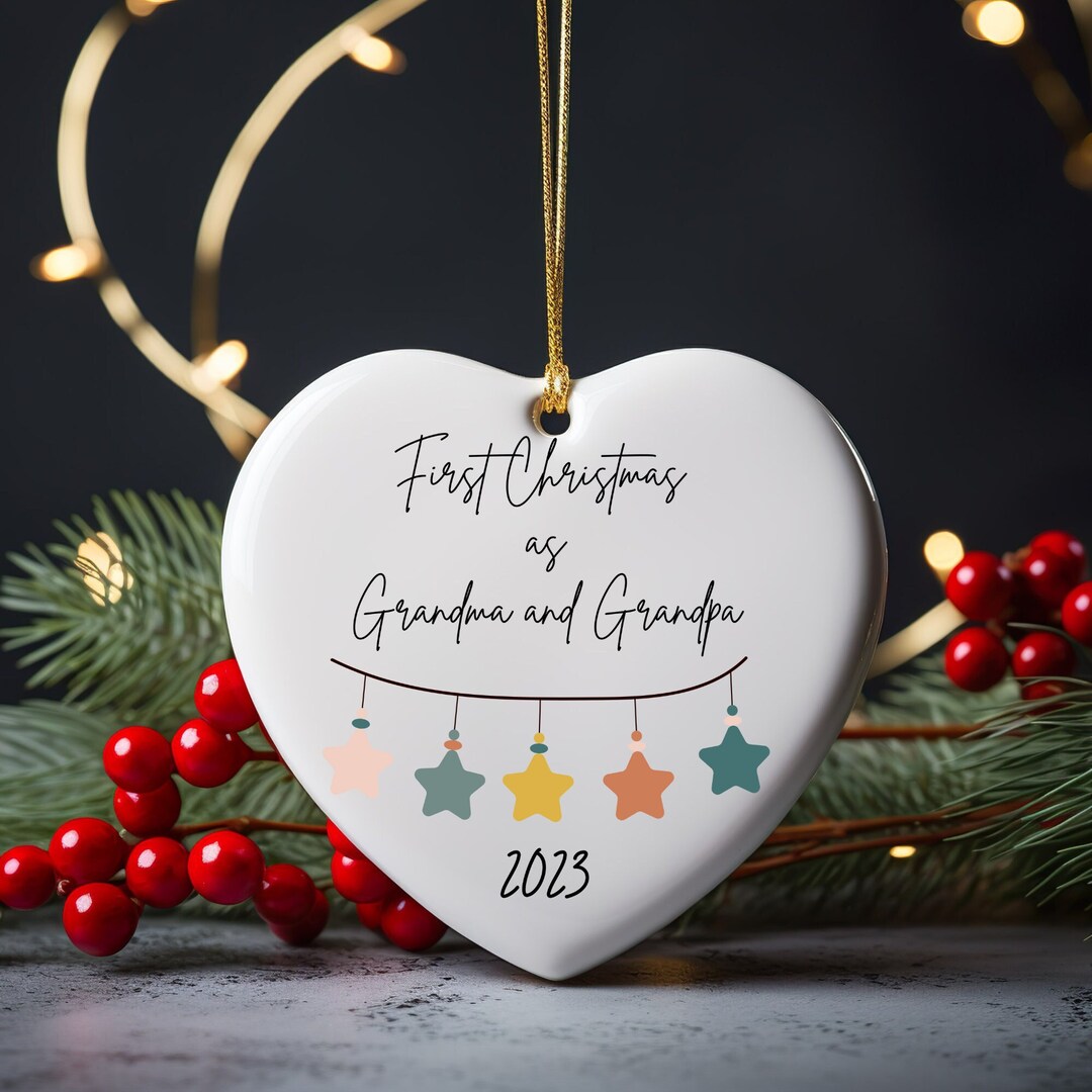 Grandparents First Christmas Ornament, Promoted to Grandparents