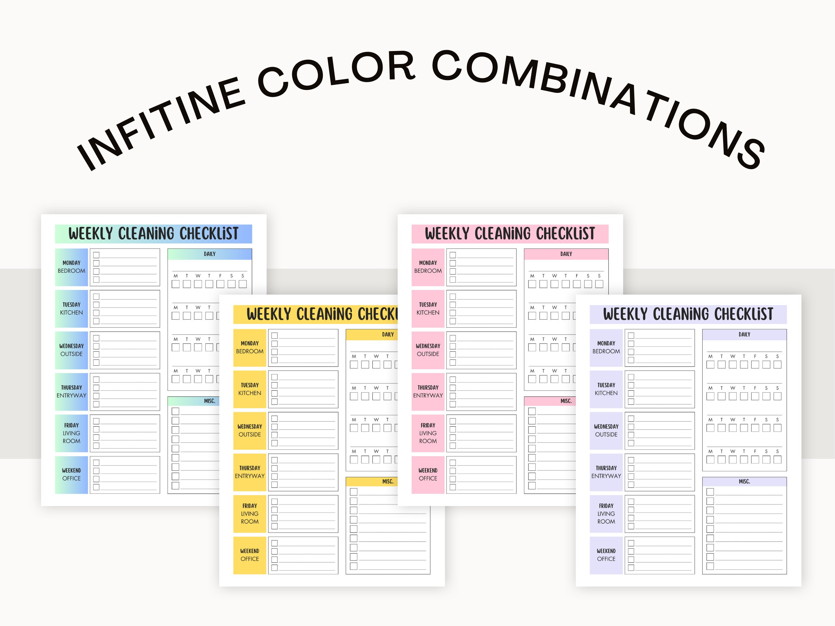 Editable Cleaning Checklist Canva Cleaning Printable Cleaning Schedule ...