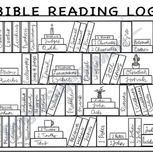 Bible Reading Log Books of the Bible bookcase tracker | Etsy