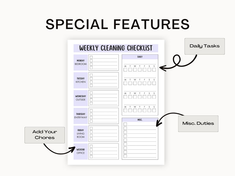 Editable Cleaning Checklist Canva Cleaning Printable Cleaning Schedule ...