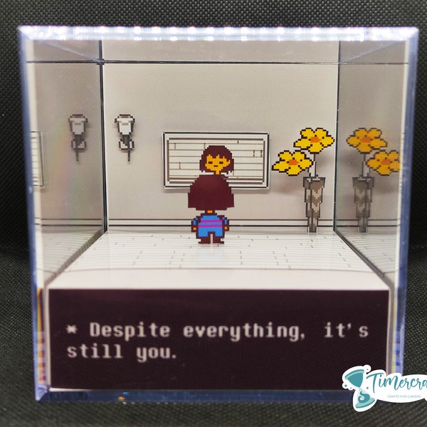 Undertale malgré tout c'est toujours toi Diorama, diorama cube, cadeau gamer, cadeau pour gamers, déco miniature cadeau anniversaire